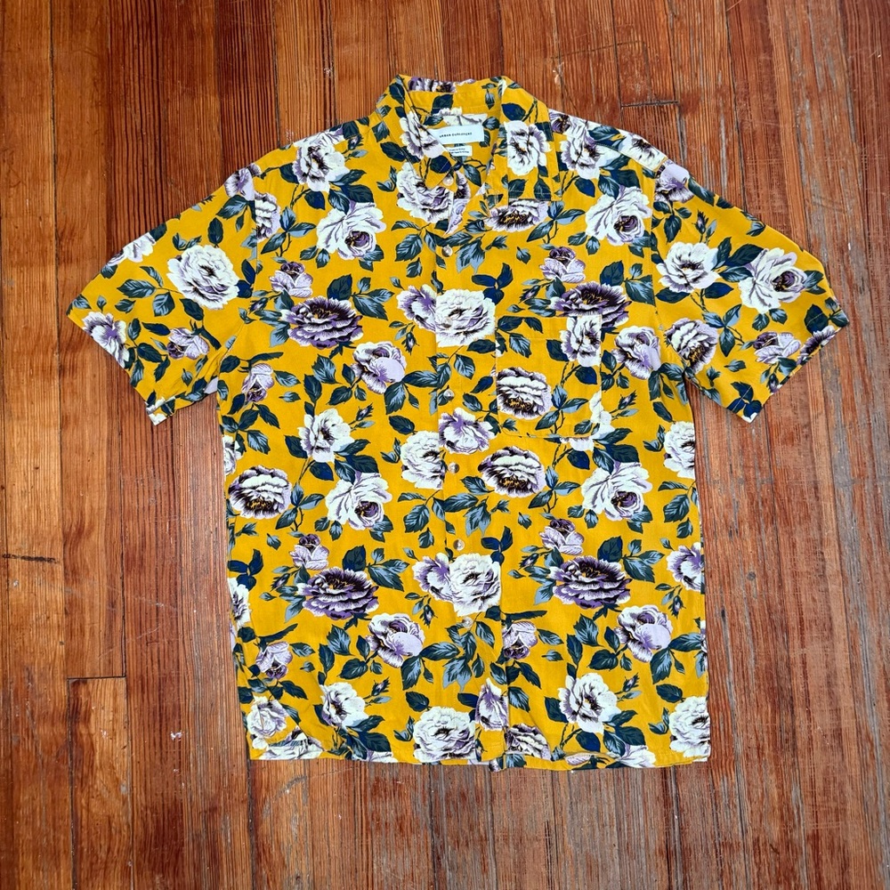 Urban Outfitters Floral Yellow Shirt